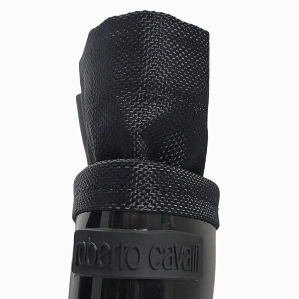 Roberto Cavalli Boots Black Rubber Rain 35